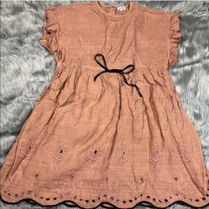 Buho Girls Gina Linen Embroidered Dress Size 12